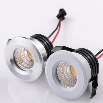 

Dimmable COB Mini Led Spot 5W AC110-240V LED Downlight Satin Nickel Miniature Indoor Ceiling Spot showcase Cabinet lighting