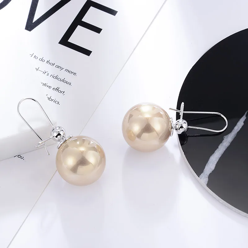 silver champagne MAIKALE, новые модные серьги-подвески большого размера, жемчужные круглые медные 585 золотые серебряные высококачественные корейские Висячие серьги для женщин, ювелирные изделия - Окраска металла: silver champagne