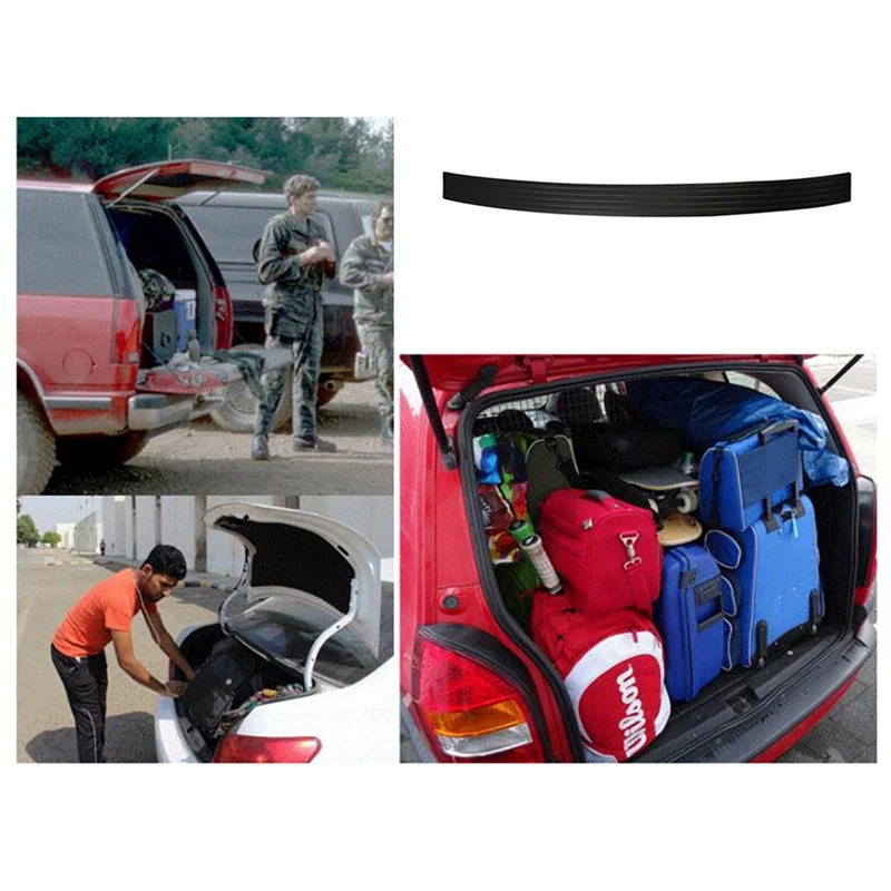 104cm 90cm Universal Car Rubber Rear Guard Bumper Protector Trim Cover Protection Anti-Collision Decorative Strip Car Styling
