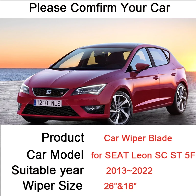 Auto Frontscheibe Wischer Klingen für SEAT Leon SC ST 5F 2013 ~ 2022 2014 2015 Modell Rahmenlose Gummi Schnee schaben Zubehör