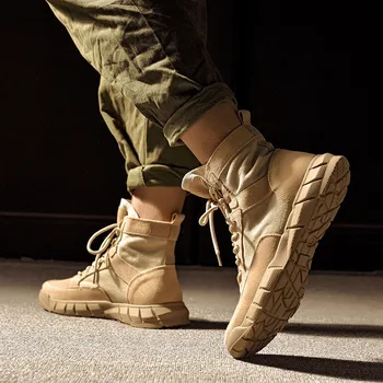 

High-Top Men 's Winter plus Velvet Warm Cotton Canvas Boots Martin Hiking Shoes Outdoor Dese men shoes winter boots women