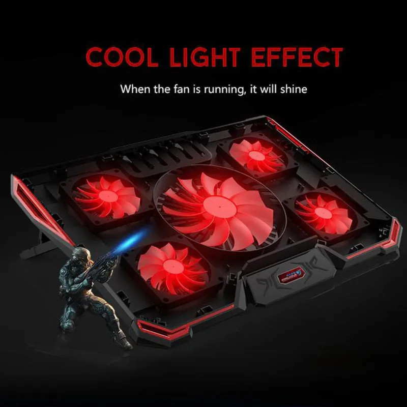 

Laptop Cooling Fan Stand 5-fan Silent Laptops Cooler Stand Support For Notebook Within 17 inch