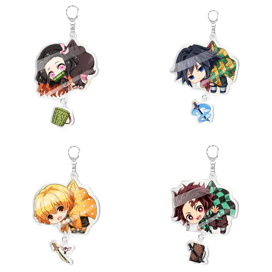 

2019 Anime Demon Slayer Kimetsu No Yaiba Figure Kamado Tanjirou Kamado Nezuko Hashibira Inosuke Keychain Pendant Toys Gift