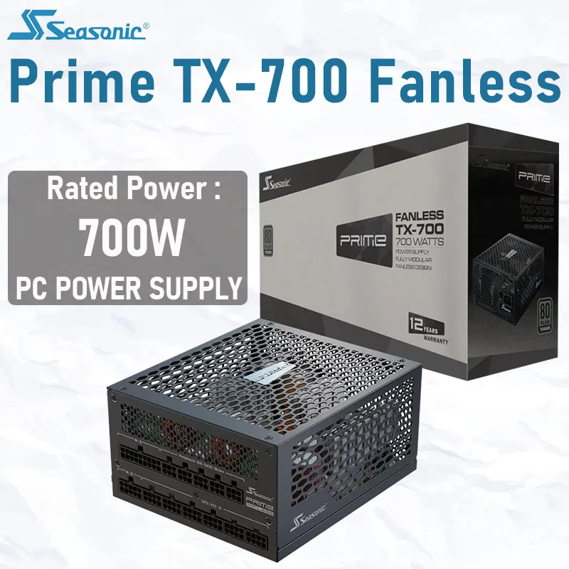 

Seasonic PPRIME FANLESS TX-700 Power Supply Rated 700W ATX 12V 100-240V PFC 140mm Gaming PC Power Supply For Intel AMD Computer