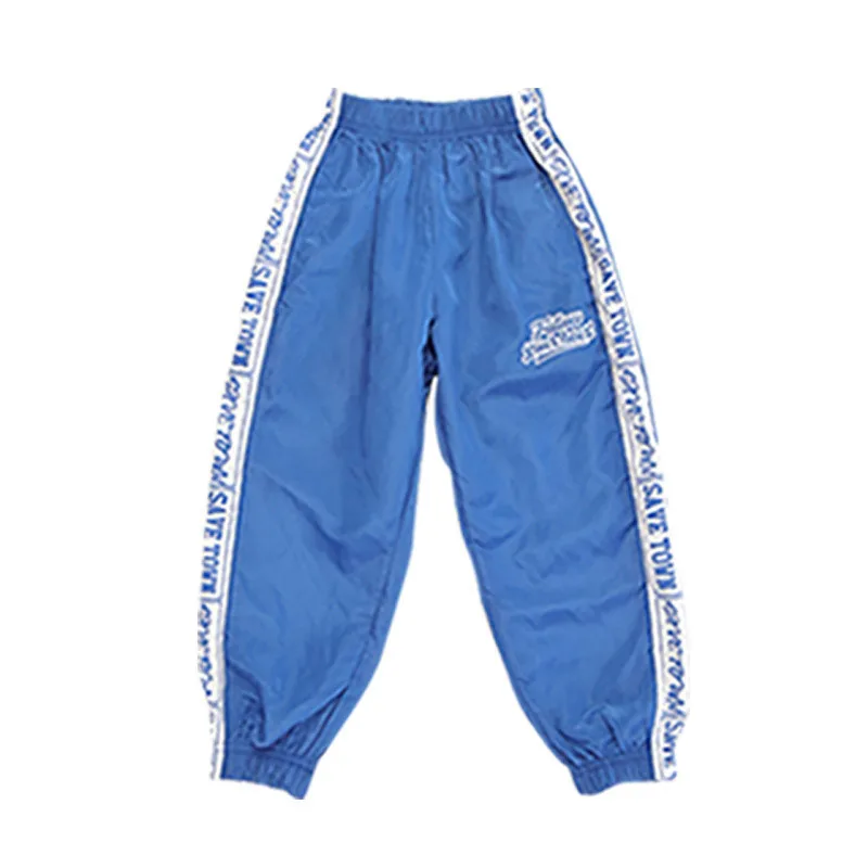Pants 2 Детская одежда в стиле хип-хоп детский танцевальный костюм для девочек в стиле джаз уличный весенний укороченный топ, штаны для бега, комплект одежды для бальных танцев, одежда для сцены - Цвет: Pants 2