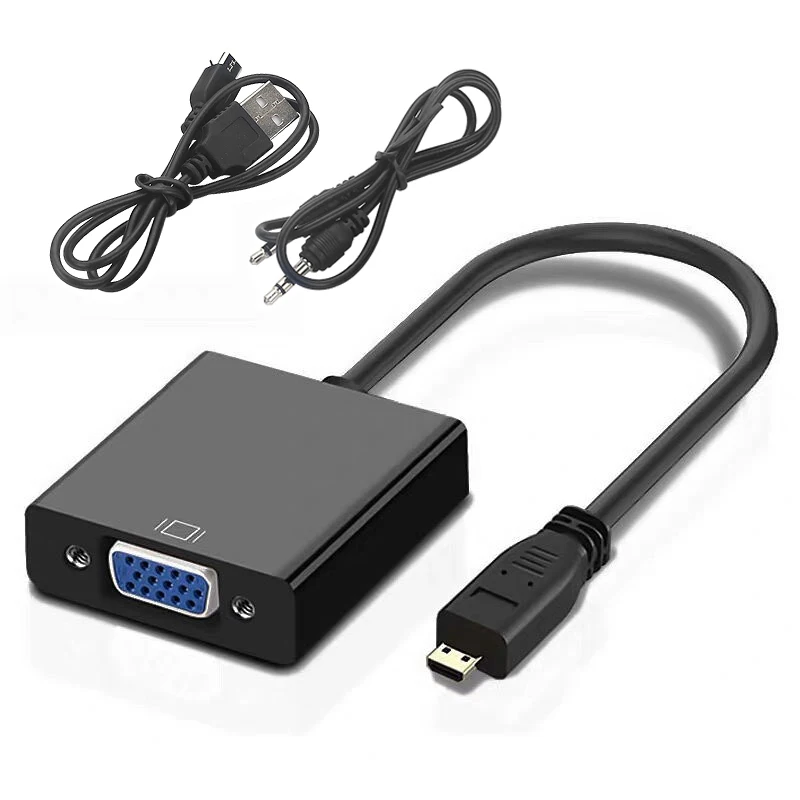 Адаптер Raspberry Pi 4 Micro HDMI в VGA Кабель адаптер с аудиокабелем кабель USB для XBOX PS 3/4