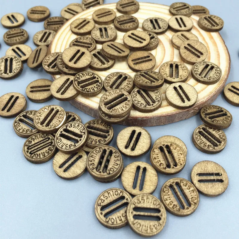 DIY 200 шт 2 отверстия деревянные Кнопки с длинным отверстием надпись шитье скрапбукинг 13 мм