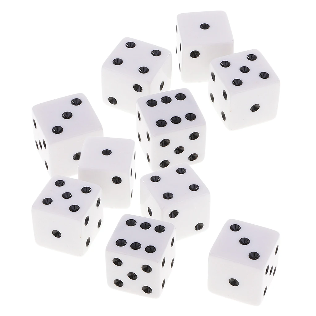 Лот 10 шт. игральные кости D6 пластиковые аксессуары для настольных игр бар клуб кафе