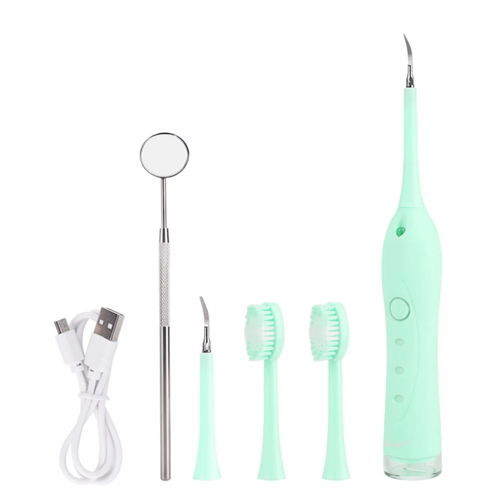 Водонепроницаемый Импульсный перфоратор, стоматологический гигиенический набор инструментов, стоматологический зуб, скалер, инструмент для удаления, зубная щетка, светодиодный светильник инструмент для ухода за полостью рта - Цвет: Зеленый