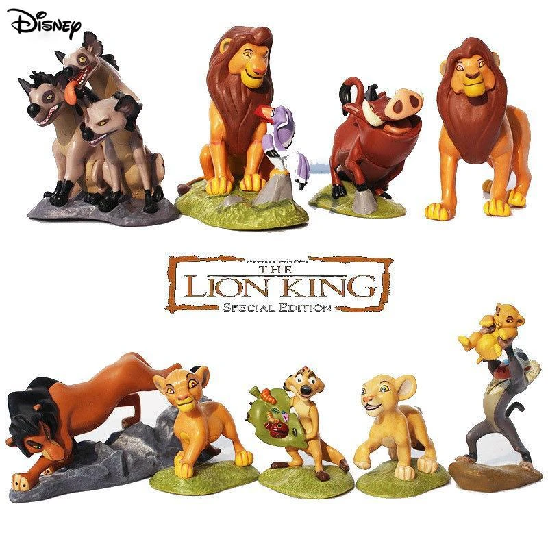 ディズニーのライオンキングのおもちゃ,シンバ,鹿,マルビ,ミッキー,マウス,ドナルドダック,おもちゃ,子供向けの装飾セット,ギフト