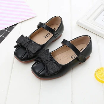 

Leather Shoes Baby Girl Soft Princess Shoes with Bow Children's Moccasins Autumn Spring Pure Color Flat Sandals SSJ019