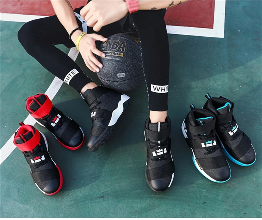 Мужские баскетбольные кроссовки уличная баскетбольная культура спортивная обувь Lebron высокие кроссовки уличные тренировочные ботильоны LBJ спортивные