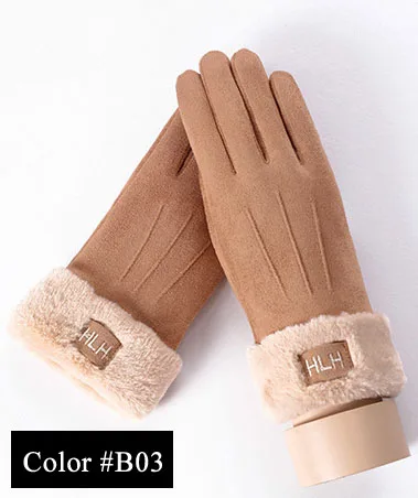 ECOBROS классические Luvas de inverno женские модные зимние для активного отдыха, спортивная теплая перчатки, однотонные перчатки с сенсорным экраном Guantes - Цвет: B03