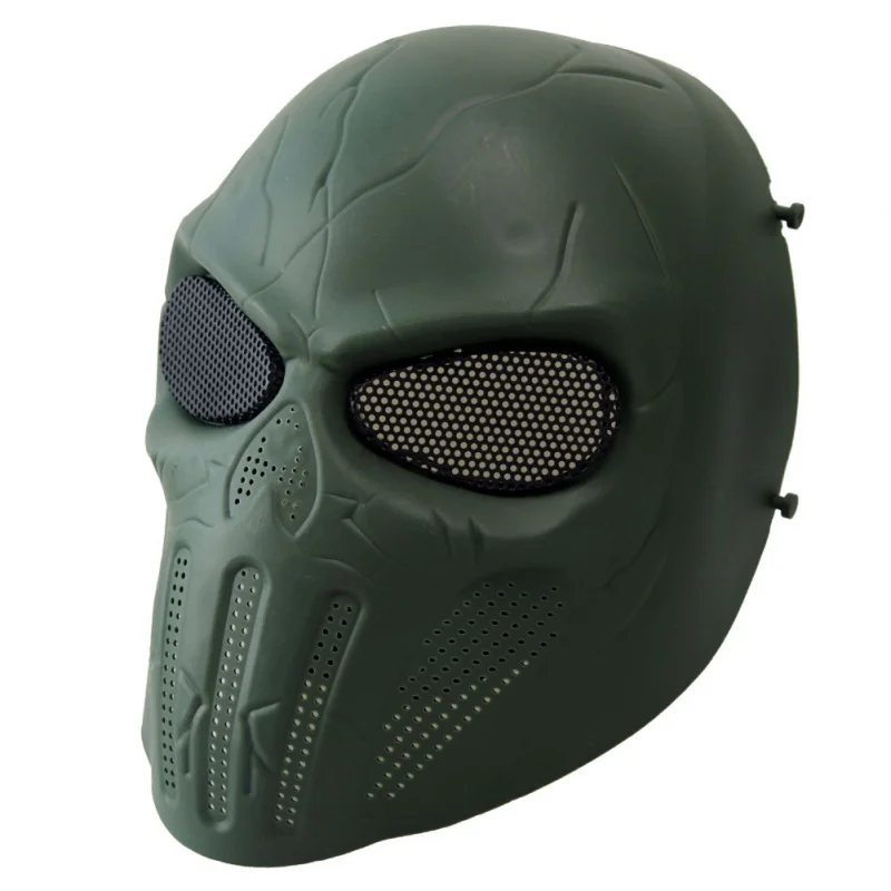 

Outdoor Skull Full Face Airsoft Mask Eye Protection Tactical Mask Mesh Punisher Skull Full Face With Metal Mesh