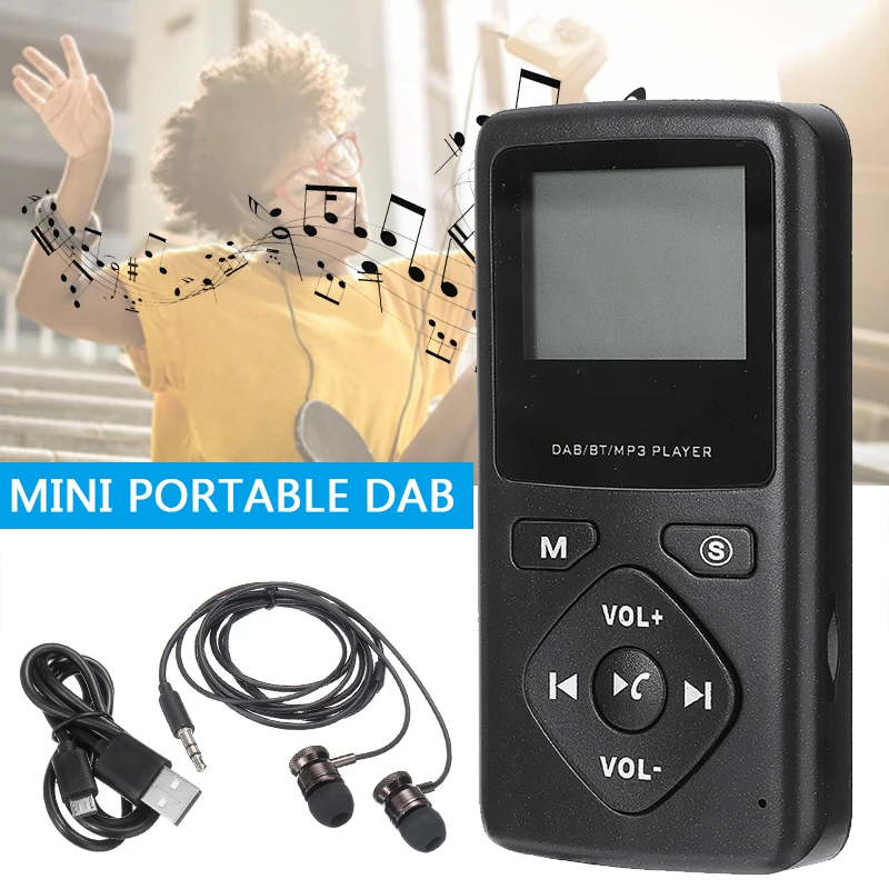 Высокое качество bluetooth MP3 плеер наушники радио приемник Мини Портативный DAB FM