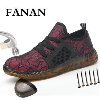 

FANAN Work Safety Shoes With Steel Toe Cap Anti-smashing Indestructible Puncture-Proof Breathable Sneakers Free shipping