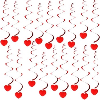 

18 Hanging Heart Swirls - Valentines Day Decorations - Valentines Day Hanging Decorations for Ceiling - Great for Anniversary ,