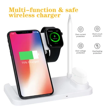 

3 in 1 Fast Wireless Charger Dock Station Fast Charging For Phone 11 11 Pro XR XS Max 8 for Watch 2 3 4 5 For AirPods