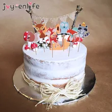 1 комплект мультфильм лес маленькие животные торт Топпер Джунгли животных Кекс Toppers Для детей день рождения украшения десерт поставки