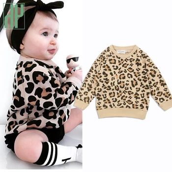 

Toddler girl clothes Leopard Print Outerwear Kids Hooded Children Pullover Hoodie Top Sweatshirts Soprt baby girls hoodies