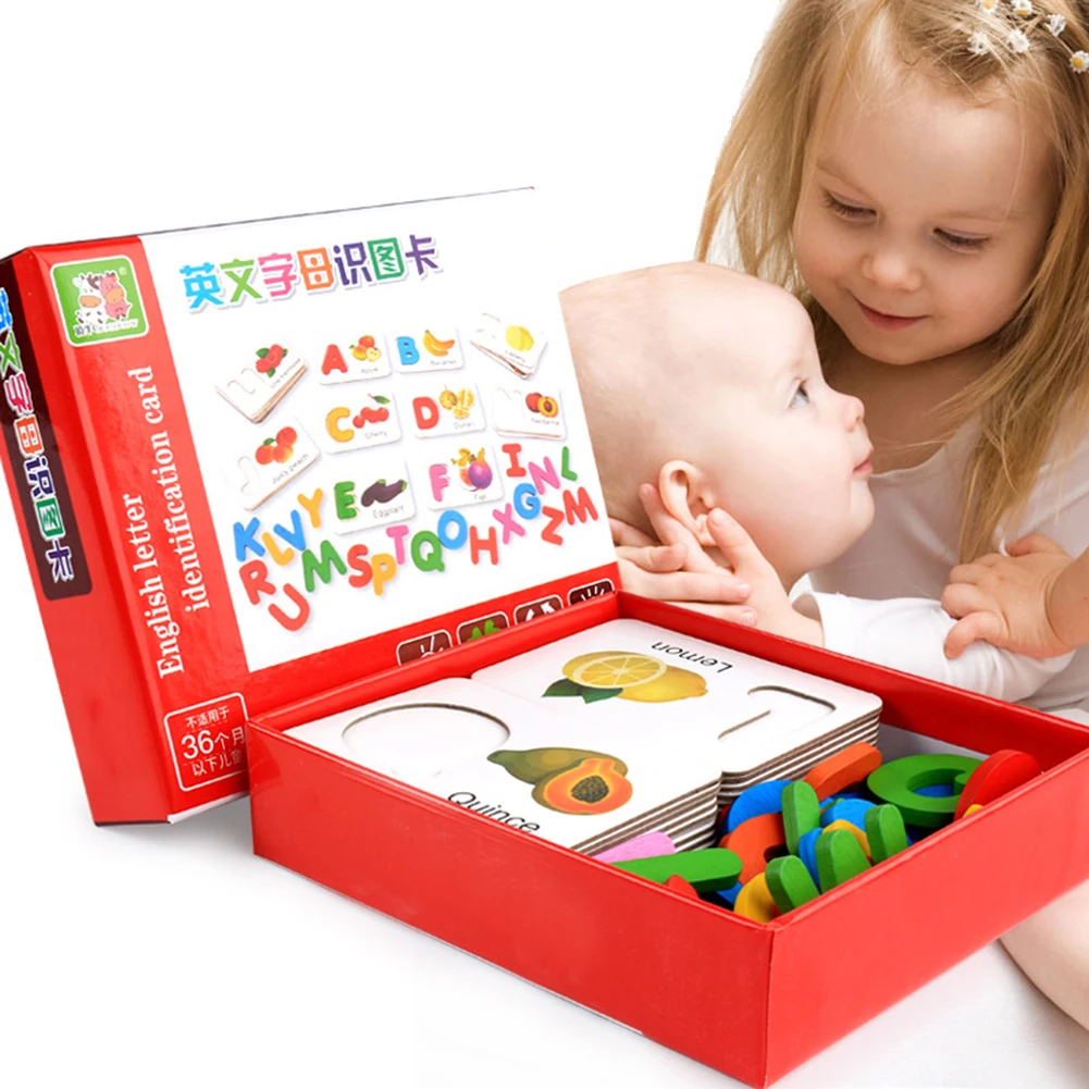 Деревянные буквы алфавита пазл с рисунком овощей совпадающие карточки для раннего обучения детей игрушка родитель-детская игра подарок
