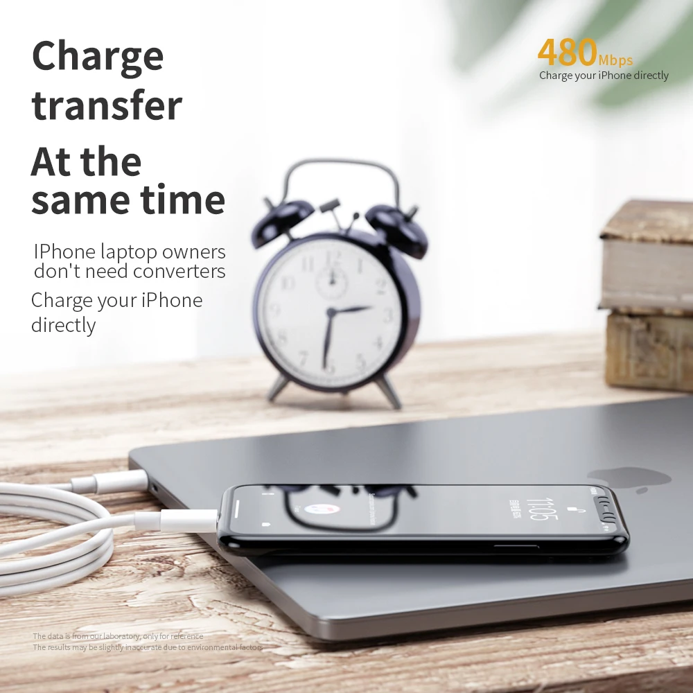 

Meide 3A 60W PD Fast Charging For USB C Lightning For iPhone 11Pro XS XR X 8 7 6 Charging Data Cable For Macbook PD Cable