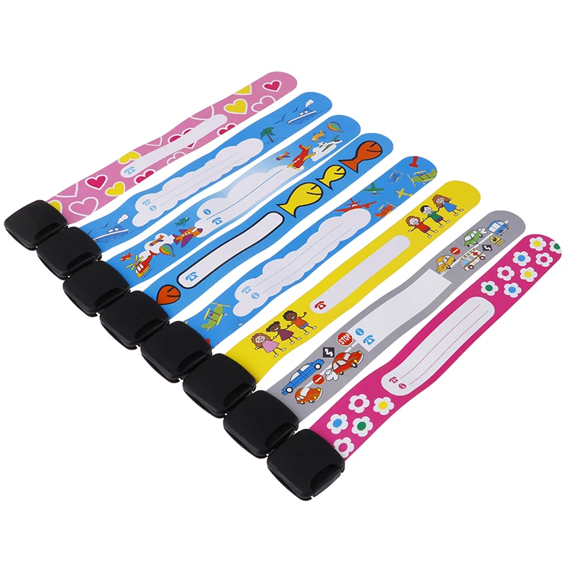 Anti lost wristband medical alert bracelet 4Pcs New Adjustable ID Safety Bracelet for Kid Travel Event Field Trip Outdoor Activity Writing Reusable