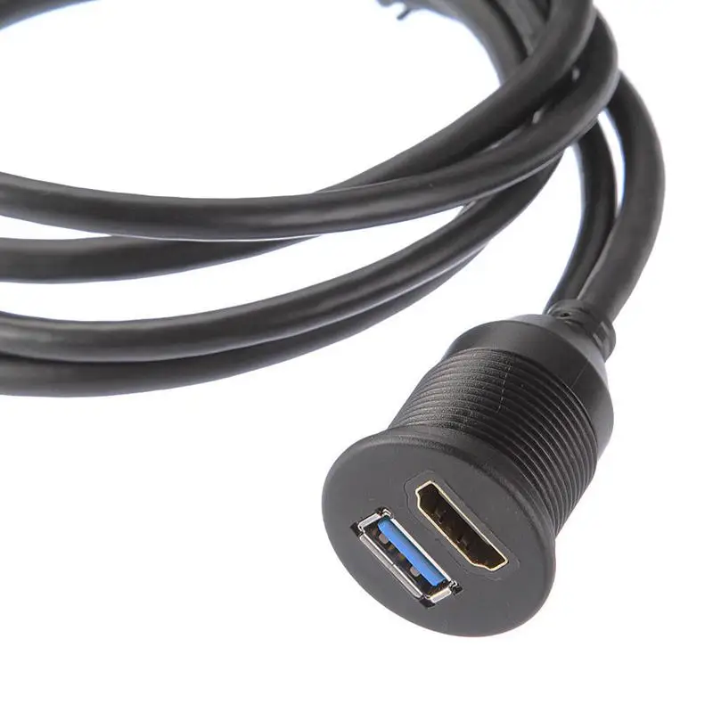 USB 3,0 HDMI удлинитель флеш тире кабель для монтажа на панели для машины, лодки, мотоцикла