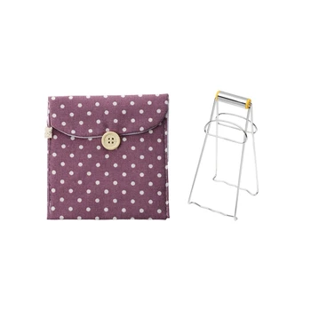 

1 Pcs Woman Cotton Blends Dotted Sanitary Napkin Holder Bag & 1 Pcs Stainless Steel Folding Hot Dish Plate Clip Tong