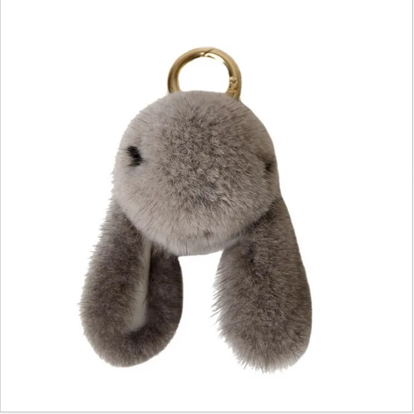 

Fashon Genuine Mink Fur Keychain Plush Bunny Key Pendants Bag Car Key Ring Brand Accessories Dropshipping