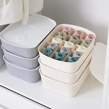 

1pc Six Size Partition Underwear Storage Box Set Home Wardrobe Free Combination Underwear Box Thickening Bra Finishing Box