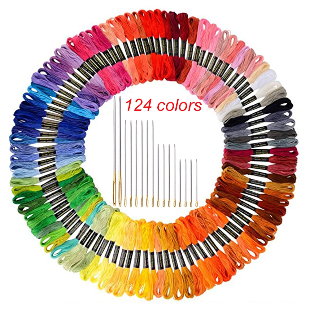 RFID Блокировка прочный с иглой 124 скеены анти-износ гладкая нить DIY Вышивка крестиком нить набор ручной работы