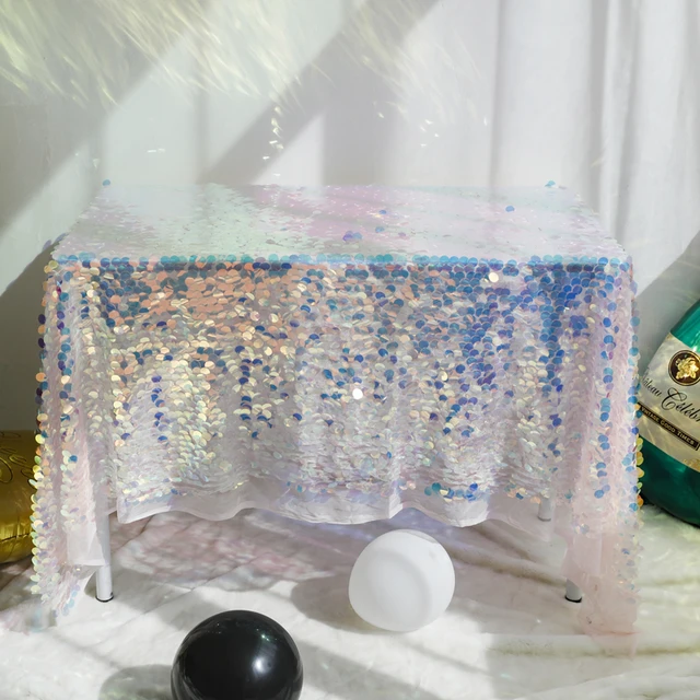 Imitation Mermaid Scales Round Sequined Tablecloth Birthday Party Background Party Decoration Dream Wedding Round Table Cover Pink