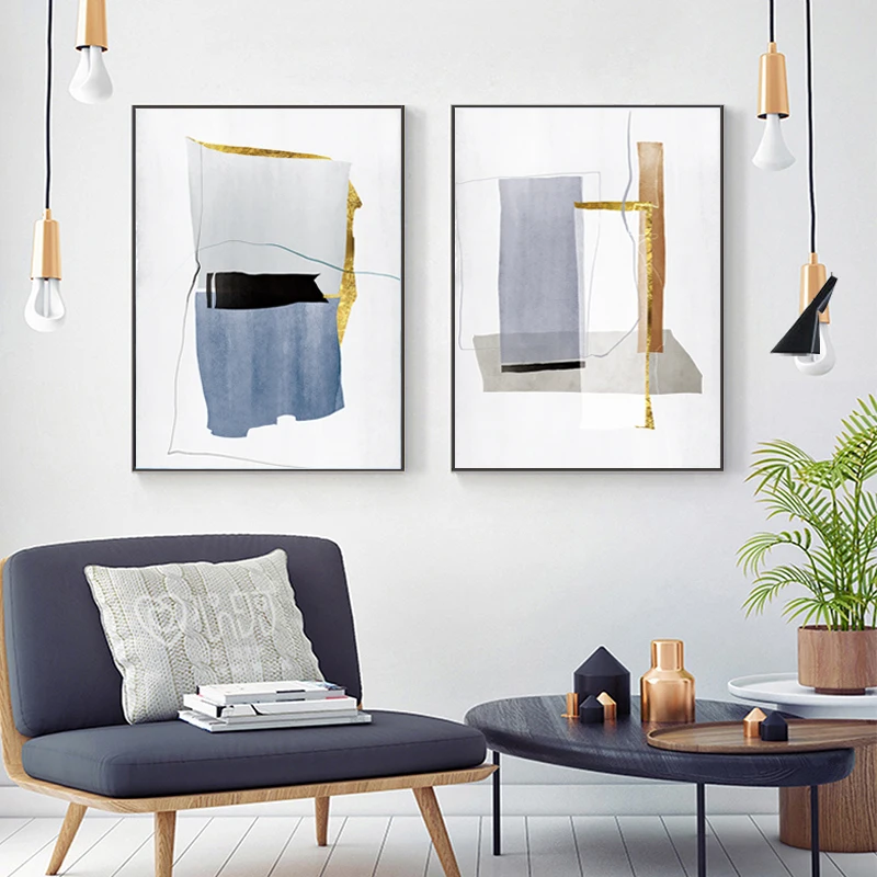 Abstract-Marble-Blue-Gold-Color-Canvas-Print-Paintings-POP-Wall-Art-Pictures-Poster-on-Canvas-for