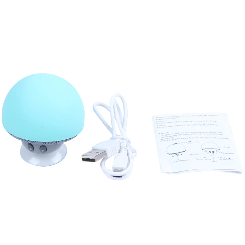 Гриб Bluetooth Динамик Hands Free комплект аудио приемник потокового воспроизведения музыки приемник адаптер стерео система беспроводной присоска Для iPho
