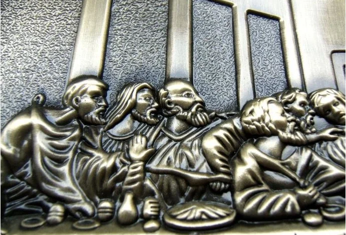Высококлассный европейский дом металла да Винчи знаменитая картина Кулон Иисуса двенадцати столов вечернее украшение ресторана скульптура