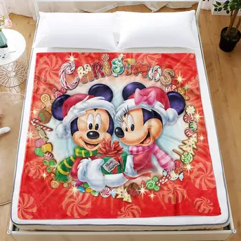 

Disney mickey minnie Christmas Blanket Plush Throw for Beds Sofa Noble Bedding Sherpa Blankets kids gift Christmas gifts