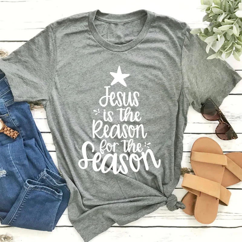 Jesus-причина сезона женские рубашки эстетическая Рождественская футболка