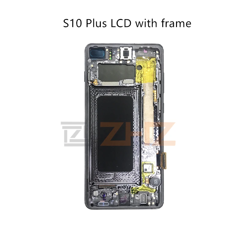 Для samsung Galaxy S10 lcd G973 S10 Plus G975 кодирующий преобразователь сенсорного экрана в сборе с рамкой