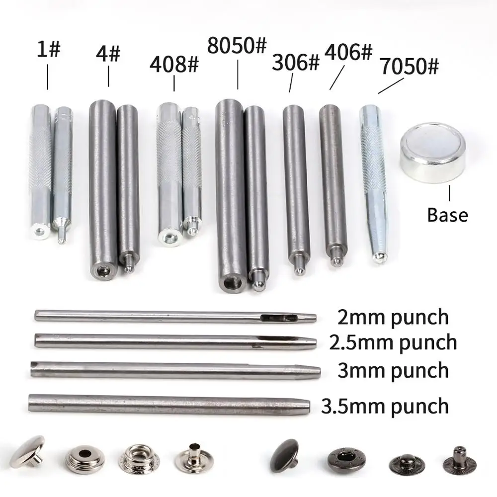 

Metal Snap Button Manual Installation Mold 15mm 12.5mm 10mm Windbreaker Button Jacket Snap Button Installation Tools Punch Tool