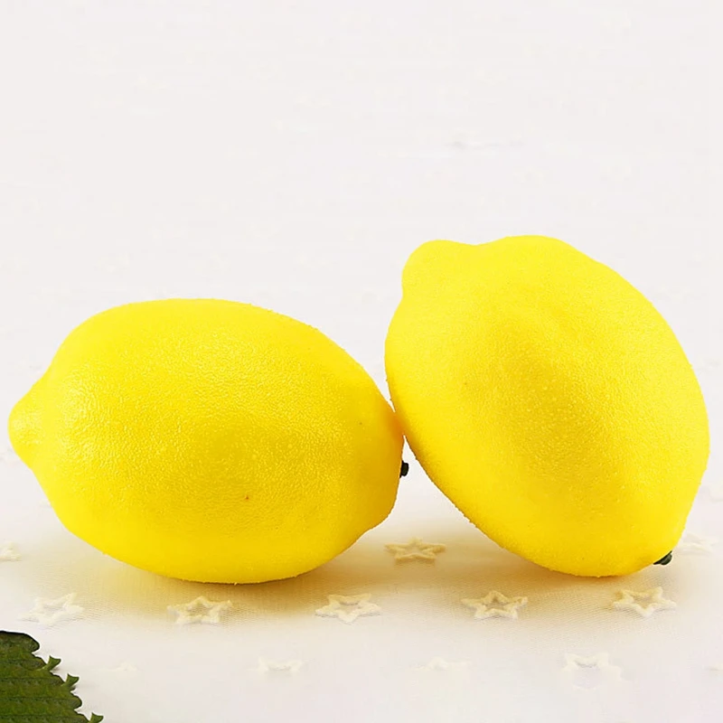 20Pcs Foam Simulation Fake Lemon Fruit Artificial Vegetable Fruit Model House Kitchen Party Home Decoration Fruit Family Party D