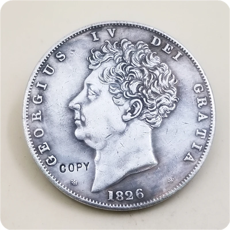 1826 Великобритания 1 Корона-Джордж IV имитация монеты | Дом и сад