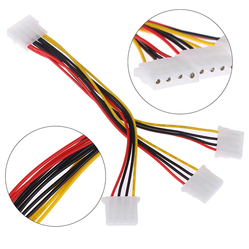 Divisor de alimentación hembra Molex IDE, Cable adaptador de extensión IDE de 4 pines 1 a 3