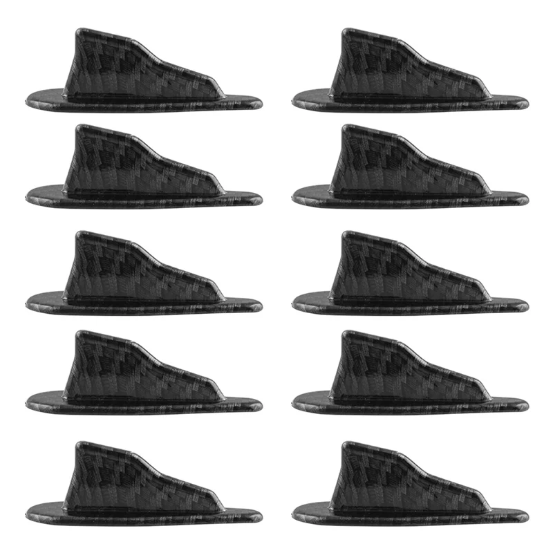 10pcs Universal Car Roof Shark Fin Decorative Aerial Antenna Cover Sticker Base Roof Carbon Fiber Style