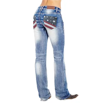 

Laamei 2020 Mid Waist Flare Mom Jeans Boyfriend Jeans For Women Skinny Jeans Woman Female Loose Pants Plus Size Ladies Denim