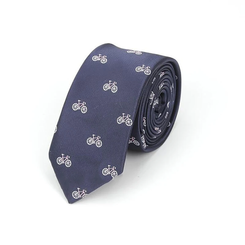 Brand New Tie For Men Polyester Jacquard Animal Necktie for Wedding Business Suits 6cm Skinny Dot Neck Ties Slim Gravatas - Color: navy