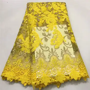 

French Net Lace Fabric 2019 Latest African Voile Lace Fabric With Embroidery Mesh Tulle Fabric High quality Nigerian Lace T8523