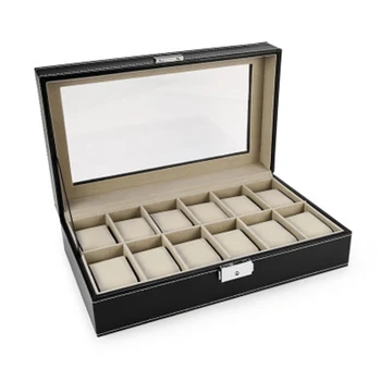 

Watch Display Storage Box Case White 12 Grids for Multi-functional Bracelet Watches Display Casket Watches Holder Casket