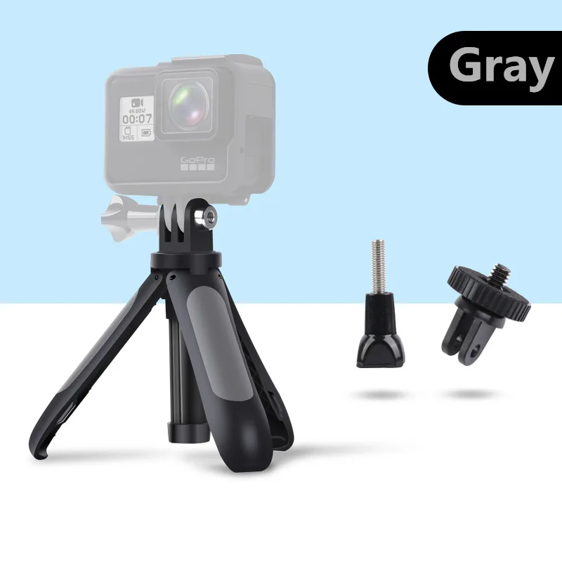 Мини штатив крепление для Gopro Hero 7 6 5 Sjcam Eken H9 Tripe селфи палка выдвижной монопод для Xiomi Yi 4K Dji Osmo Action - Цвет: Gray tripod