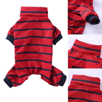 

Striped Cotton Pet Dog Clothes Winter Warm Dog Jumpsuits Rompers Dog Pajamas Hoodies Clothing for Dogs Cat Puppy